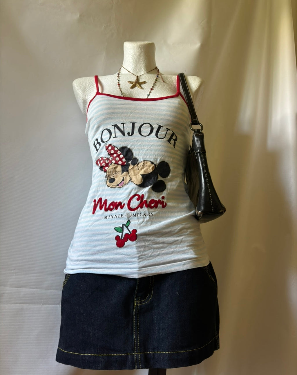 Disney Bonjour Mon Cheri Top – Minnie & Mickey, rozmiar XS (EUR 34-36)