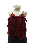 Top czerwony burgund y2k vintage alternative opium grunge goth 90s 90year 00s falbanka
