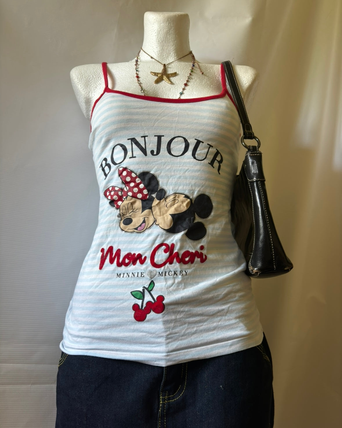 Disney Bonjour Mon Cheri Top – Minnie & Mickey, rozmiar XS (EUR 34-36)
