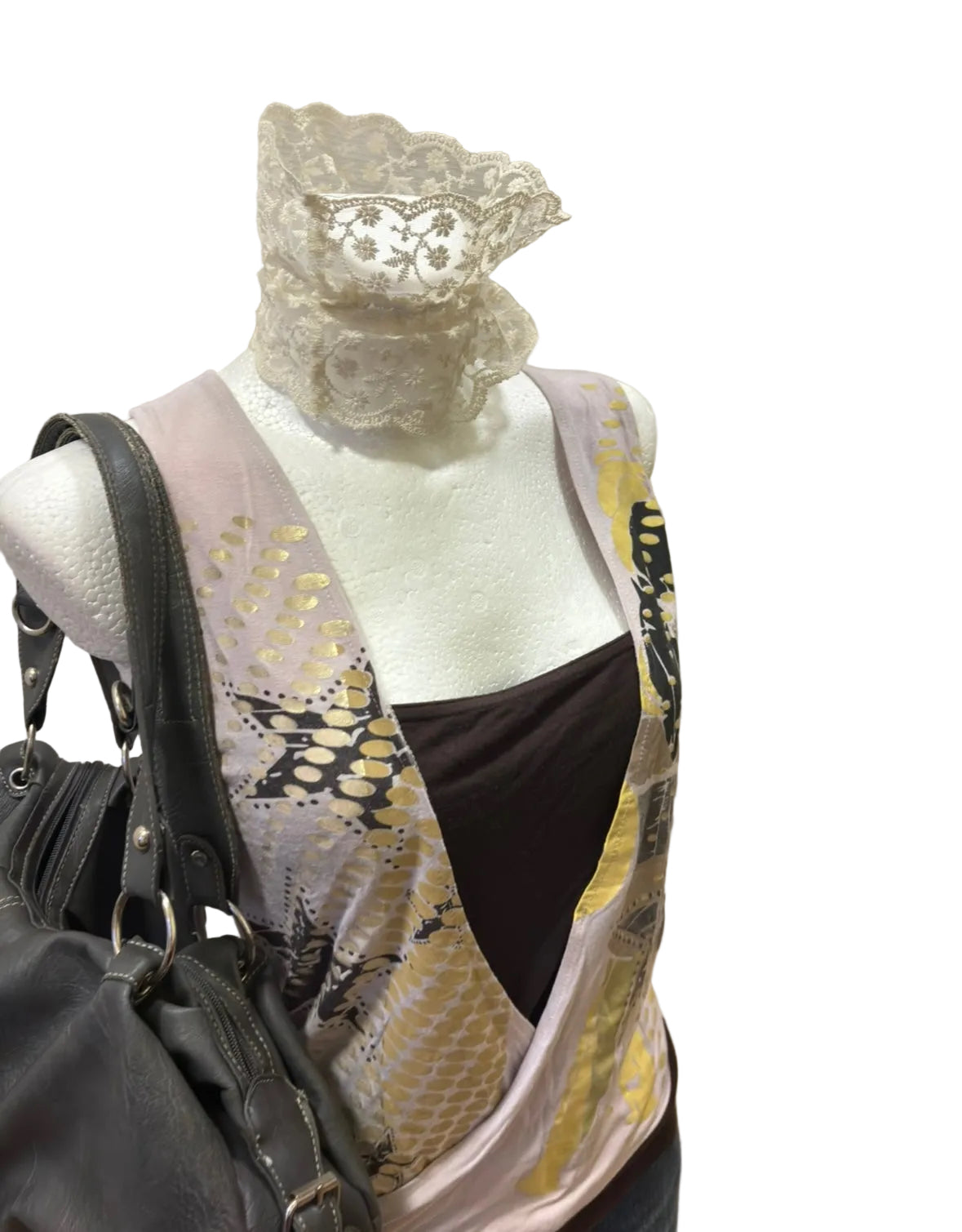vintage top z nadrukiem + czarny podkoszulek | Rozmiar M y2k 2000s 00s