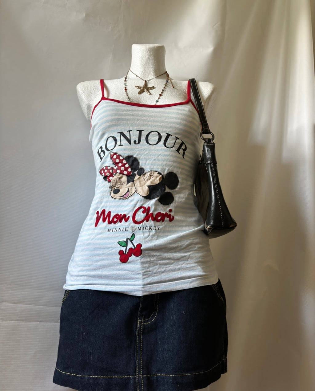 Disney Bonjour Mon Cheri Top – Minnie & Mickey, rozmiar XS (EUR 34-36)