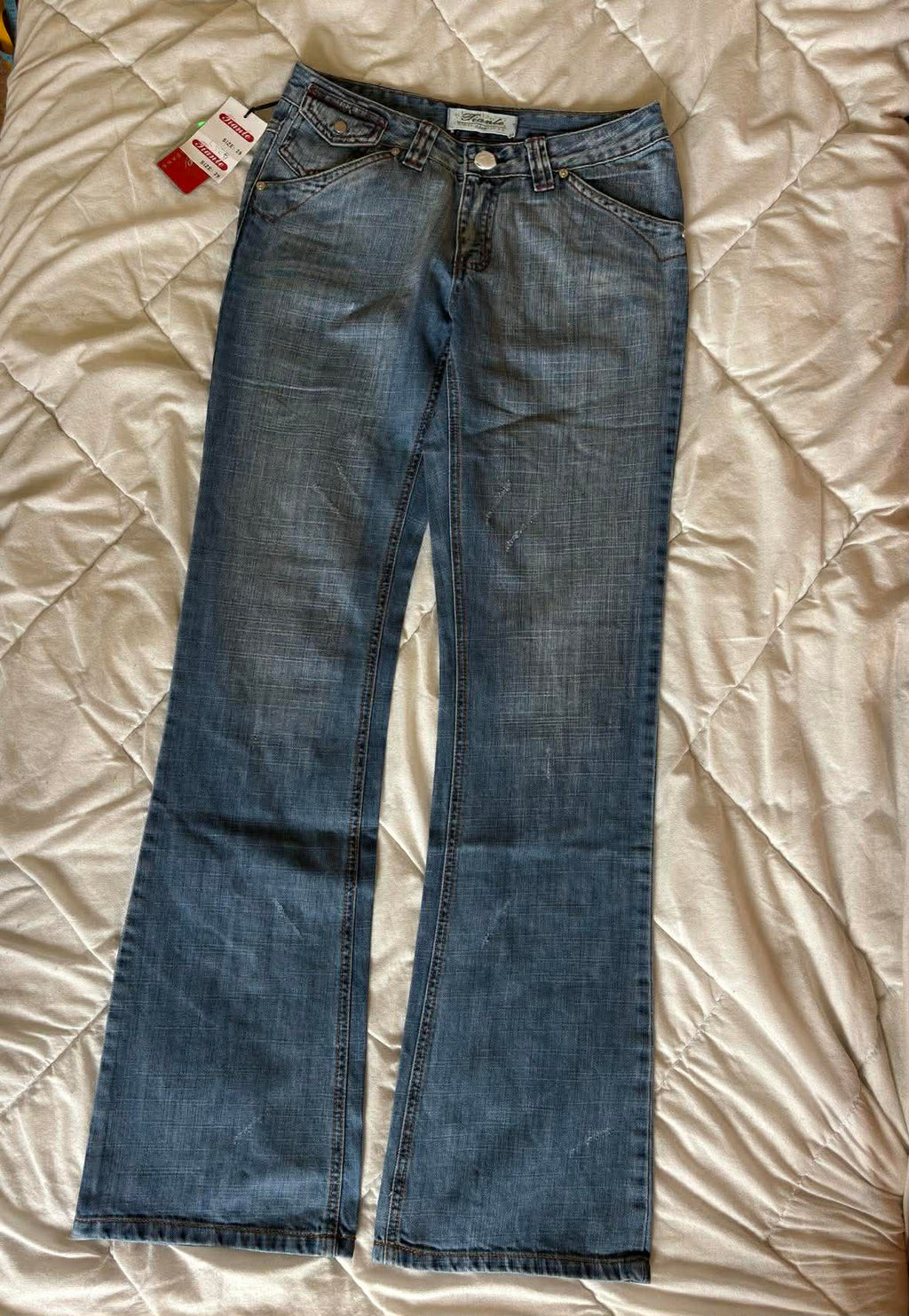 Vintage Spodnie Dzwony Jeans – Y2K / Boho | Rozmiar 29 | Długość 108 cm
