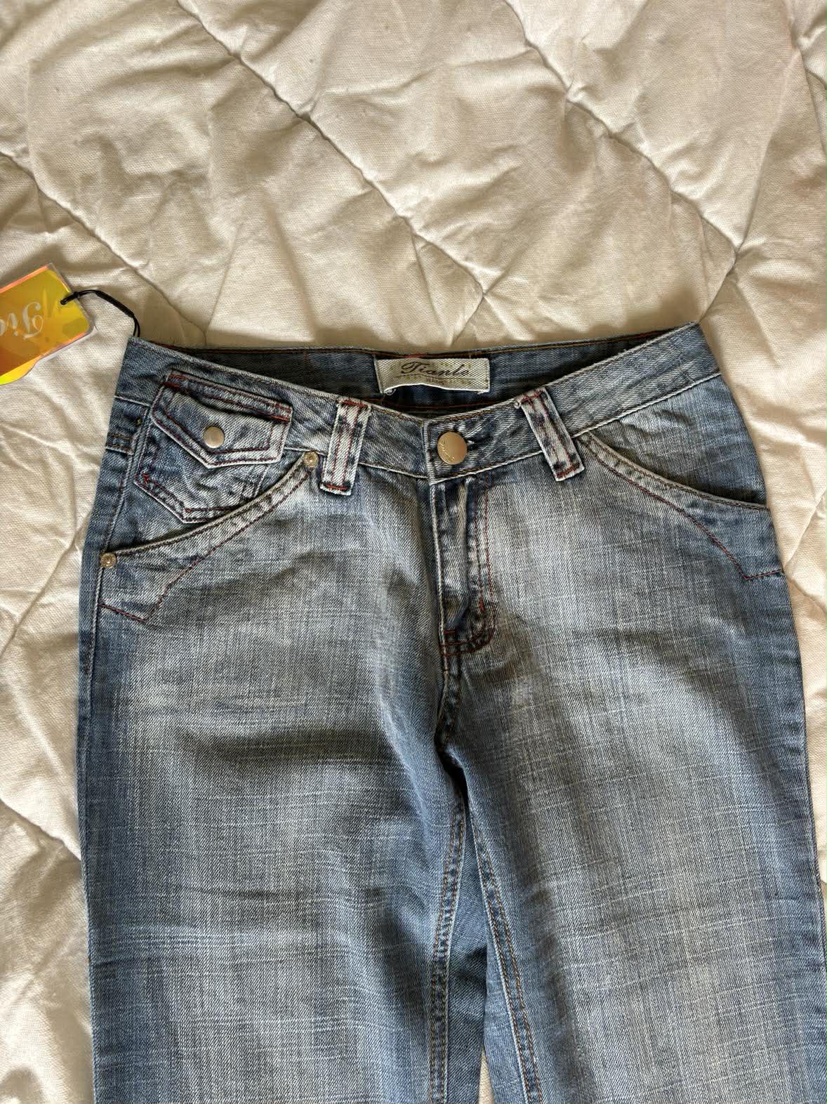 Vintage Spodnie Dzwony Jeans – Y2K / Boho | Rozmiar 28 | Długość 107 cm