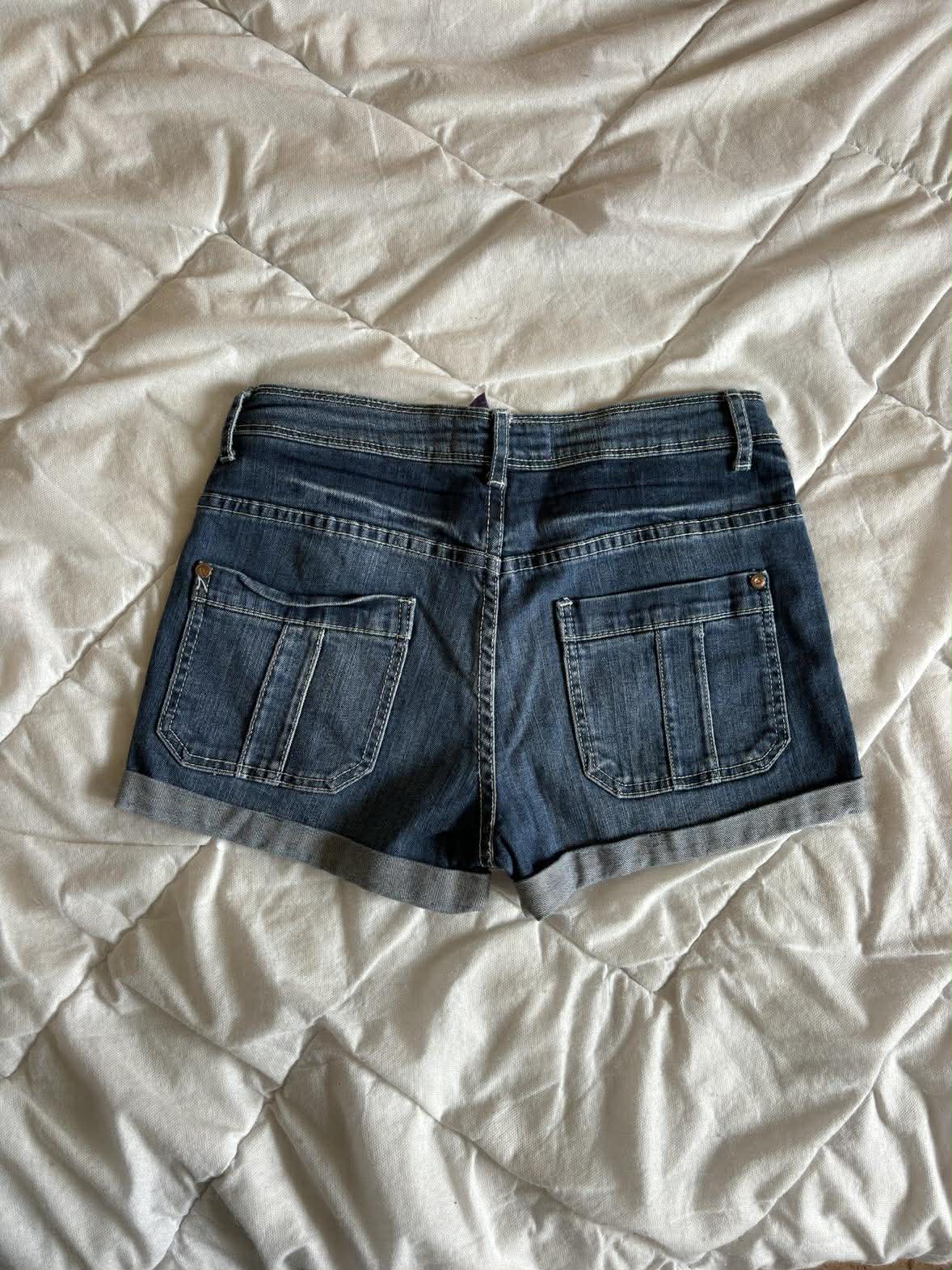 Vintage Szorty Jeansowe Wysoki Stan – Y2K / Boho | Rozmiar S