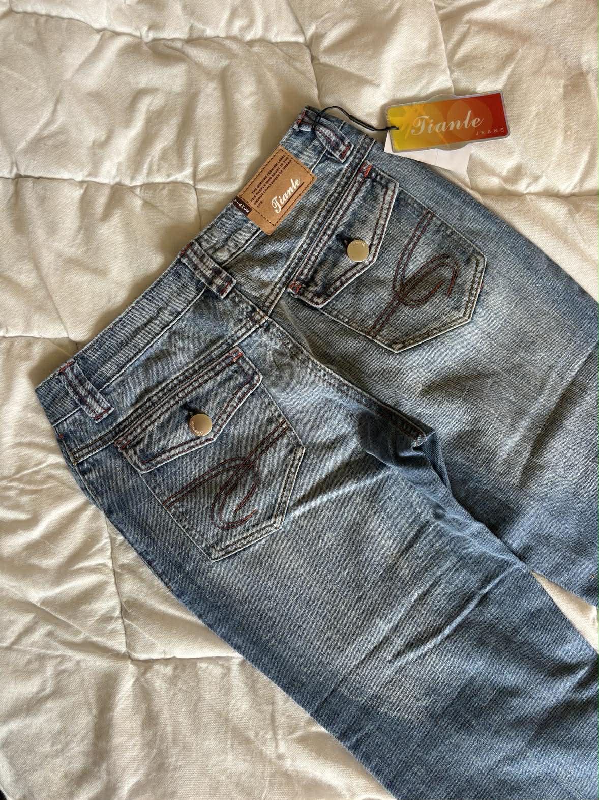 Vintage Spodnie Dzwony Jeans – Y2K / Boho | Rozmiar 28 | Długość 107 cm