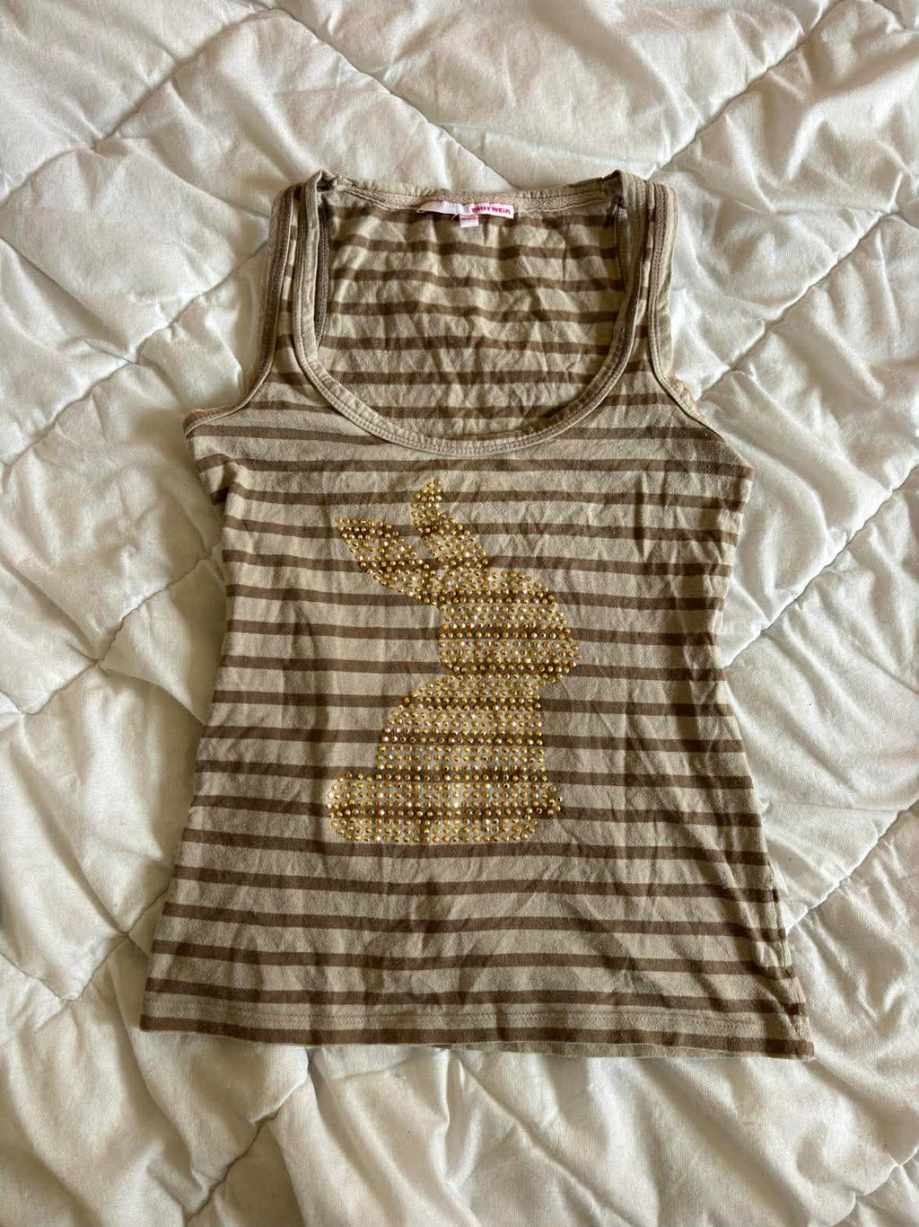 Vintage Bluzka w Paski z Cekinami Królik Tally Weijl – Y2K / Retro | Rozmiar M
