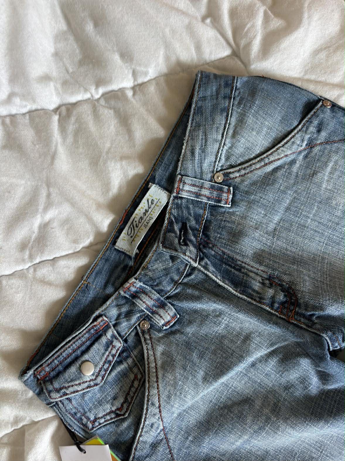 Vintage Spodnie Dzwony Jeans – Y2K / Boho | Rozmiar 27 | Długość 105 cm