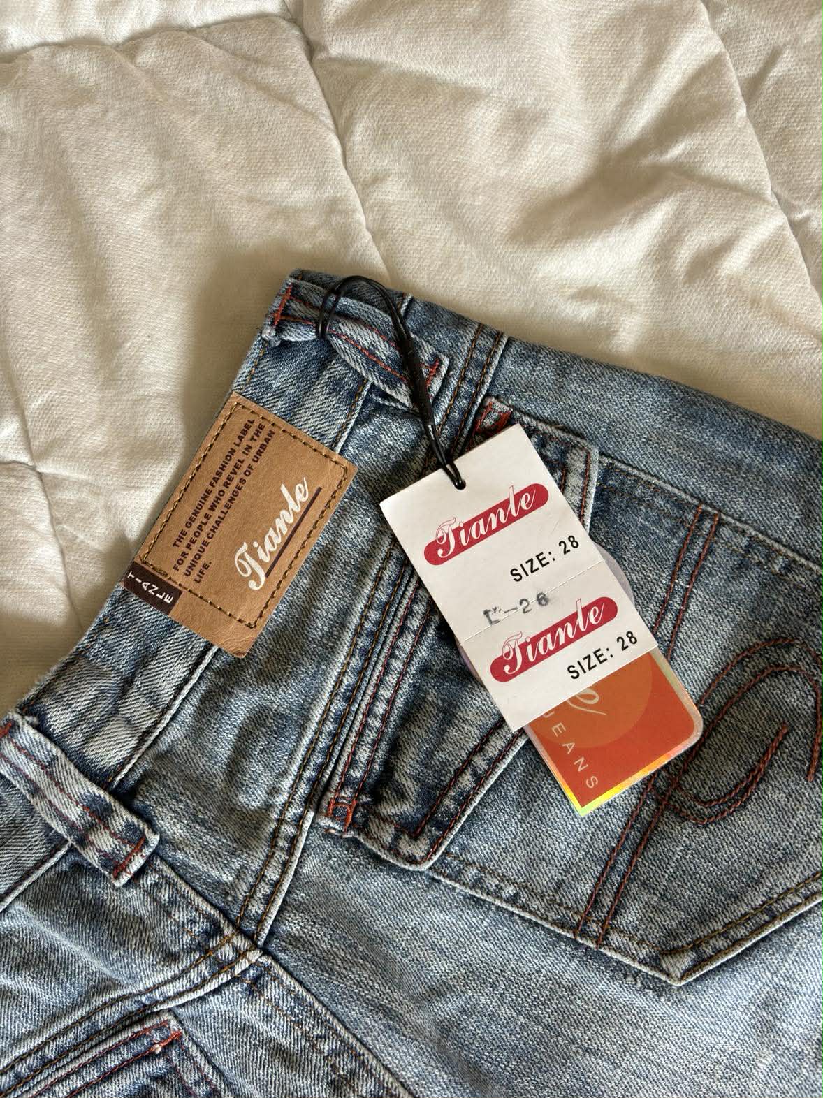 Vintage Spodnie Dzwony Jeans – Y2K / Boho | Rozmiar 28 | Długość 107 cm