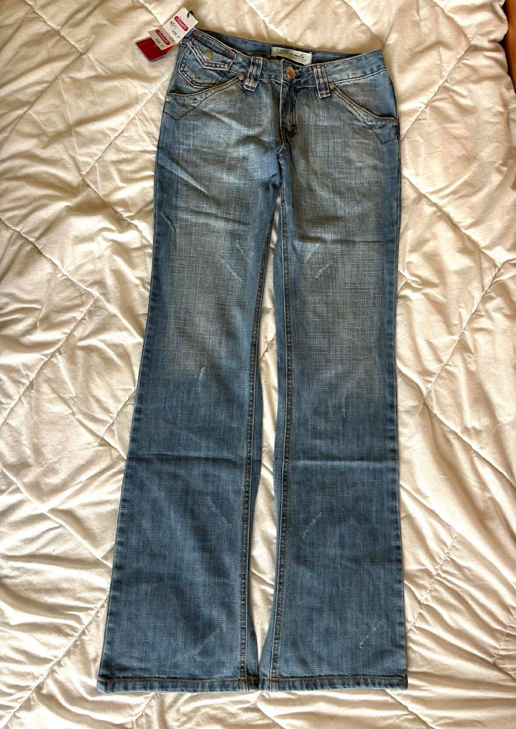 Vintage Spodnie Dzwony Jeans – Y2K / Boho | Rozmiar 27 | Długość 105 cm
