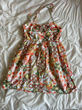 Vintage Top w Kwiaty Pomarańcz / Zieleń / Biel – Cottagecore Boho | Rozmiar M