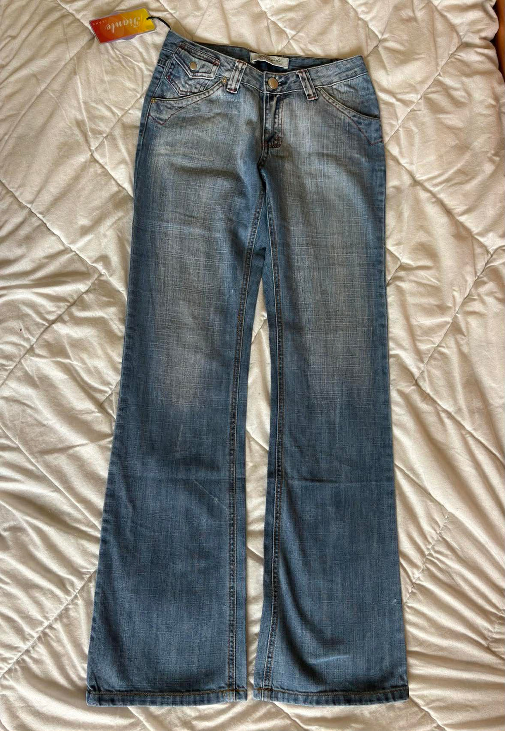Vintage Spodnie Dzwony Jeans – Y2K / Boho | Rozmiar 28 | Długość 107 cm