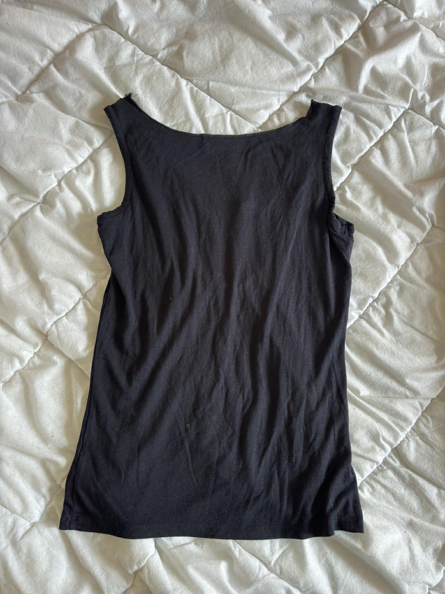 Vintage Top Czarny z Cekinami 100% Wiskoza – Dark Glam / Boho | Rozmiar L