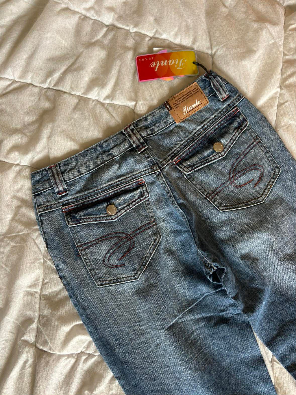 Vintage Spodnie Dzwony Jeans – Y2K / Boho | Rozmiar 29 | Długość 108 cm
