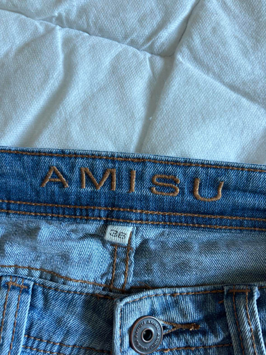 Vintage Spódnica Mini Jeansowa Amisu – Y2K / Coquette / Denim | Rozmiar S