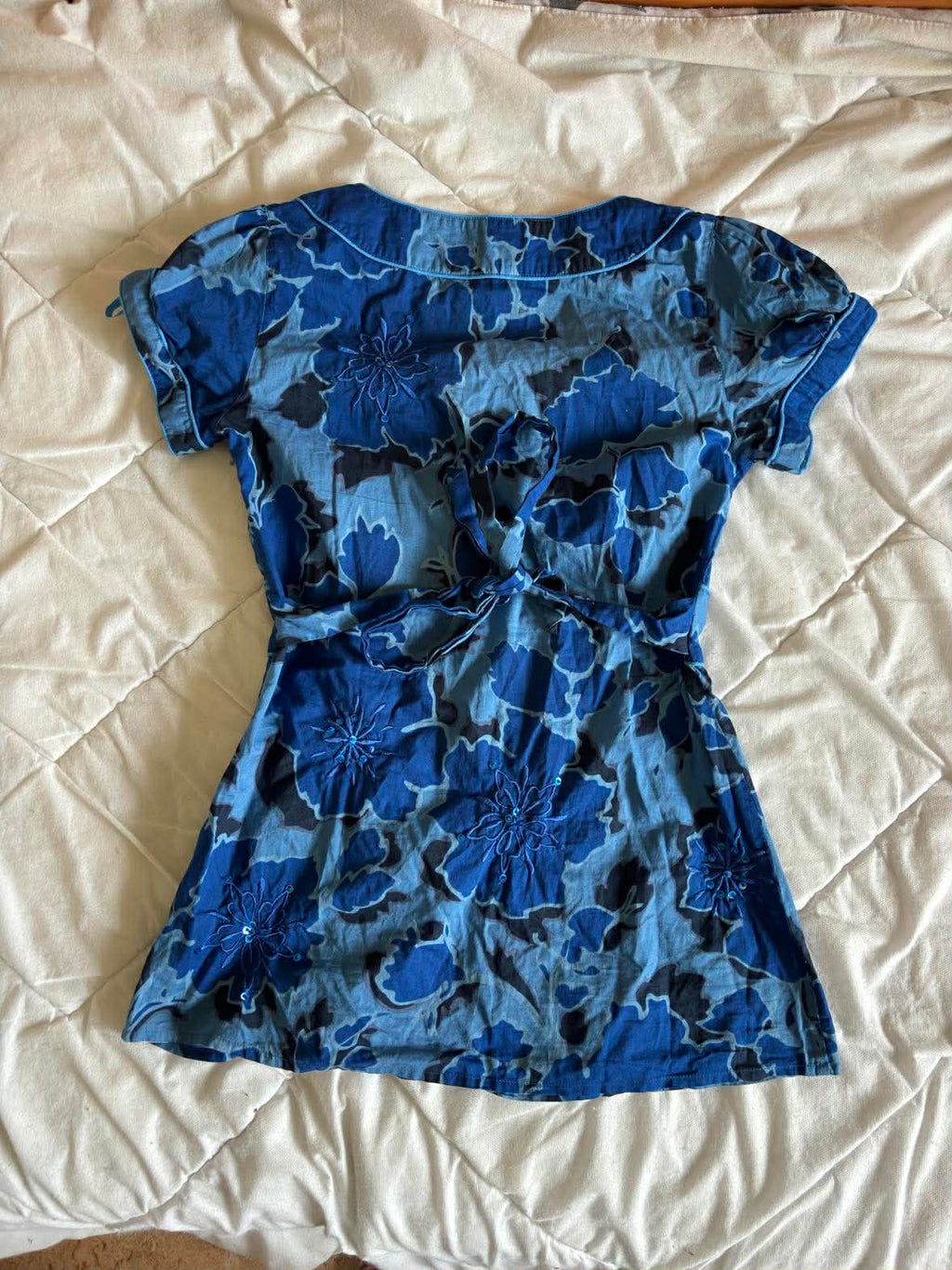 New Look Bluzka Hawajska Niebieska w Kwiaty – Rozmiar M