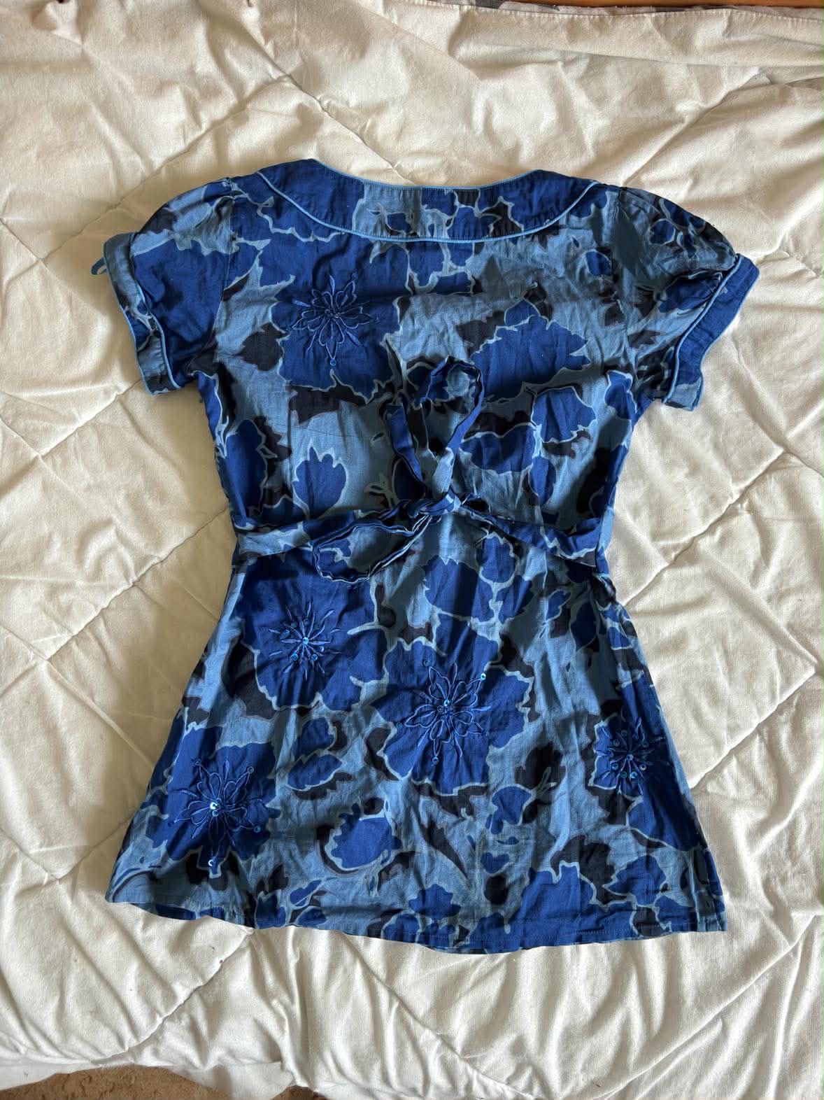 New Look Bluzka Hawajska Niebieska w Kwiaty – Rozmiar M