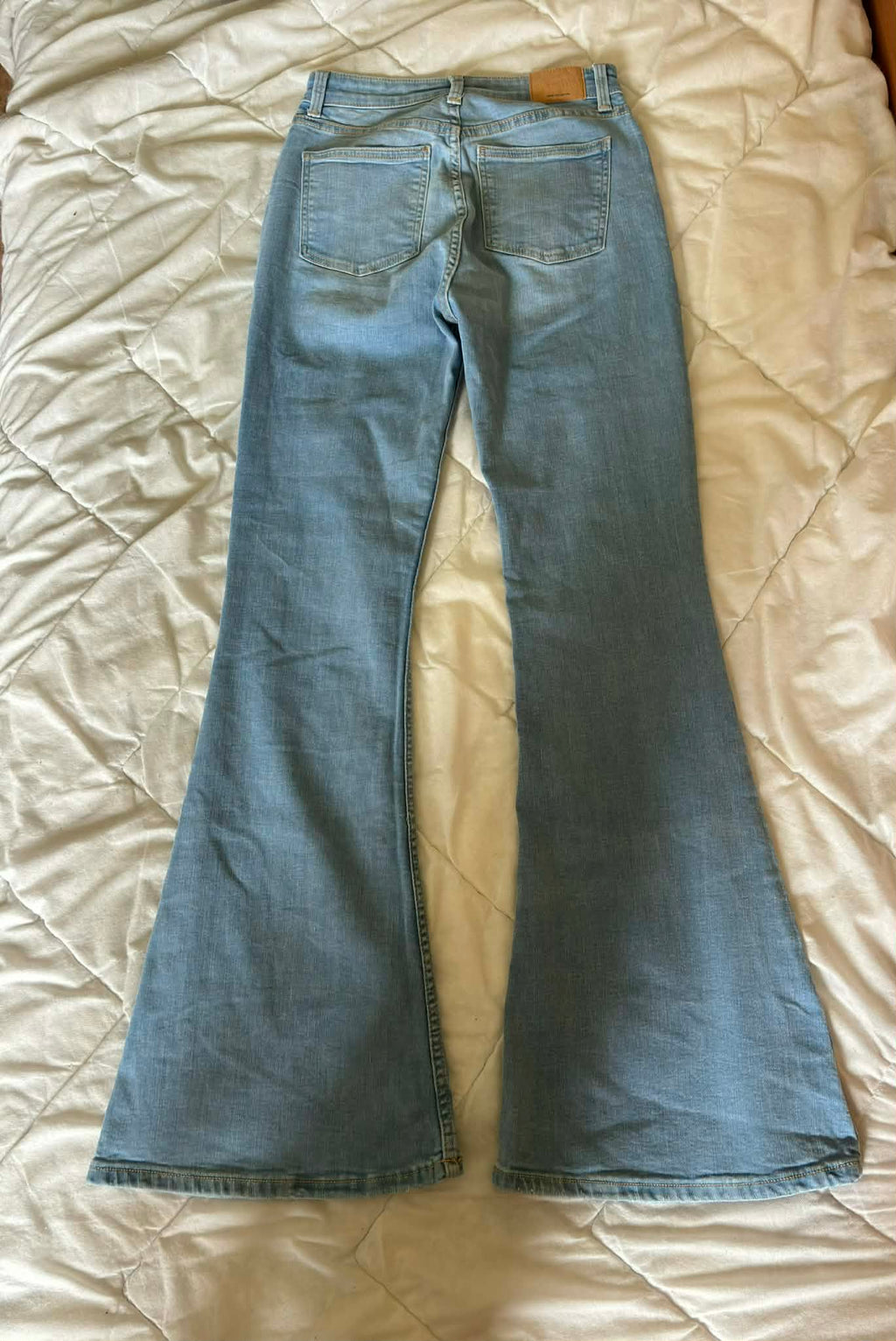 Vintage Spodnie Dzwony Jasny Jeans – Y2K / Boho / 70s Vibe | Rozmiar XS