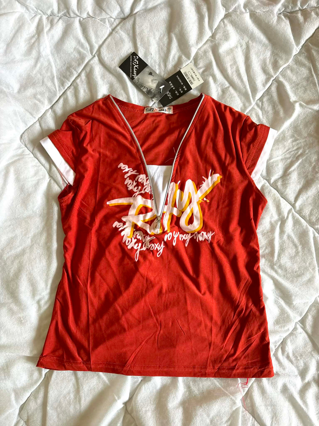 Czerwony T-shirt Y2K Streetwear – Vintage Graphic Tee