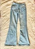 Vintage Spodnie Dzwony Jasny Jeans – Y2K / Boho / 70s Vibe | Rozmiar XS